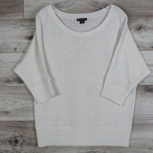 Metaphor* Women's Half Sleeve Boat Neck Pullover Sweater~ Size Large (Off-White)